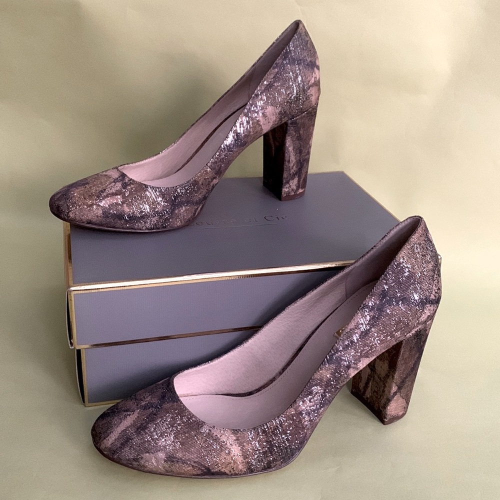 New green multi Louise et Cie heels in original box